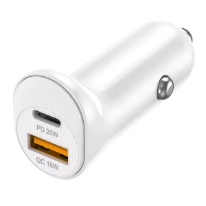 USB-C 20W Quick Charging Car Charger QC3.0 Power Supply Adapter 5V/2.4A 12/24V Output for Smartphones 18W