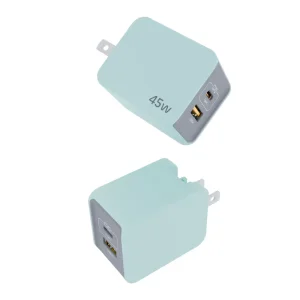 USB C Mobile Phone Charger 2-Port 45W Type C Super Fast Charger Mini Foldable PD PPS Wall GaN Tech Charger