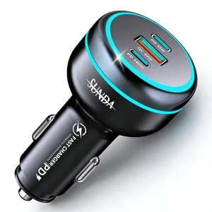 USB-C PD3.1 PD3.0 QC3.0 100W Car Charger Adapter for Mobile Phones