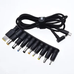USB C to DC Adapters 10PCS Power Plug Kit Universal Charger Supply 100W PD Power Cable & 5.5×2.5mm Round Barrel Jack for Laptops