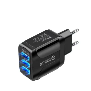 USB Charger 3A QC 3.0 3-Port Wall Charger Factory OEM