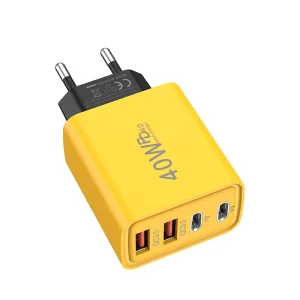 USB Charger Multiple 4 Ports Fast Charger Charging Plug USB C USB a Phone Charger Travel Adapter UK EU US Plug (10W Max)