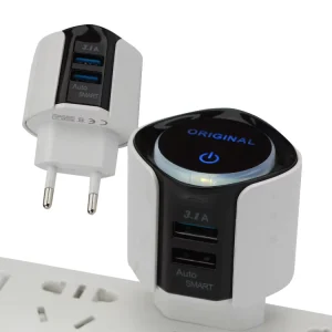 USB Fast Charging Charger 2-in-1 Led Night Light Mobile Phone EU US UK Wall Adapter With CE Certification