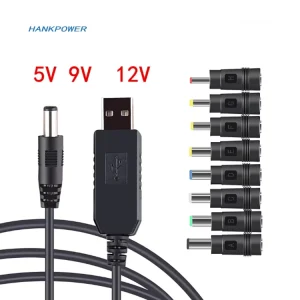 USB Power Boost Cord DC 5V to DC 5V 9V 12V Step up Module USB Converter Adapter Cable 2.1×5.5mm