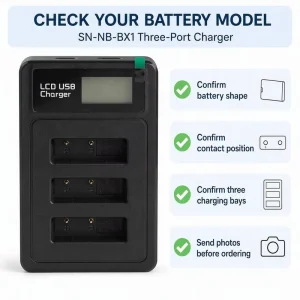 USB Type-C PD Triple Slot Charger for NP-BX1 Smart LCD Independent Fast Charging Dock 15Y Source Factory Customization