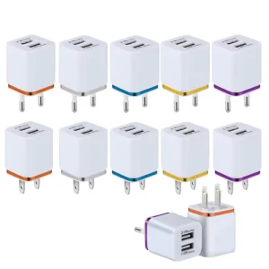USB Wall Charger Dual Charging Port 5V 2A US Socket Quick Charge