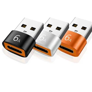 USB to USB C Adapter 6A Type C Female to USB3.0 a Charger Cable Converter for Fast Charging
