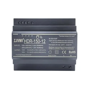 Ultra Slim 150W Step Shape DIN Rail Switching Power Supply HDR-150 Stepped Rail Model AC 110/220V To DC 12V 15V 24V 36V 48V
