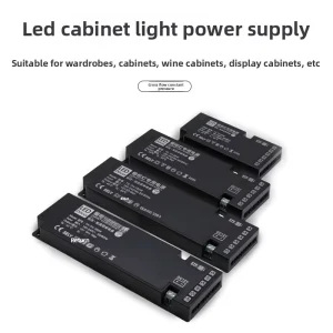 Ultra-thin Black Plastic Enclosure Cabinet LED Driver 24W-100W 10A Constant Voltage Switching Power Supply 24V/12V