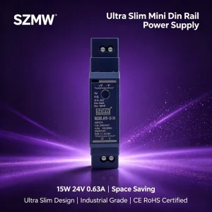 Ultra-thin HDR-15-24SZMW Flicker-free LED Power Supply Mini Lightweight Switching Driver Stable Voltage Output CE RoHS Certified