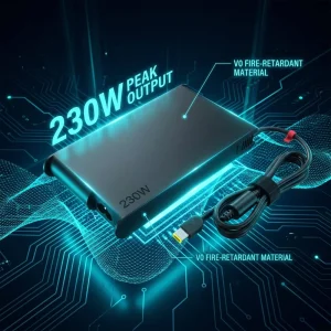 Universal 230W PD 3.0 Fireproof Power Supply Adapter USB Port for Legion Gaming Laptop 20V 11.5A AC Input Compatible ThinkPad P