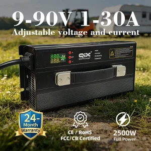 Universal 2500W Adjustable Battery Charger 9V-90V 30A Smart Digital Display Intelligent Power Supply Module Benchtop Unit