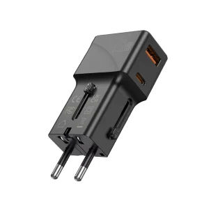 Universal 25W QC3.0+PD3.0 Smart Power USB Type-C Adapter All-in-One International Plug Laptop Fast Charging Travel