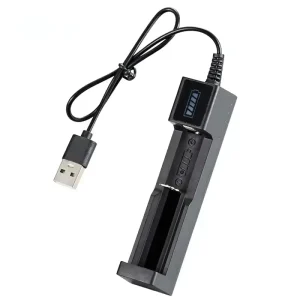 Universal 3.7V Single Slot USB Lithium Battery Charger for 18650 14500 26650 Li-ion Batteries