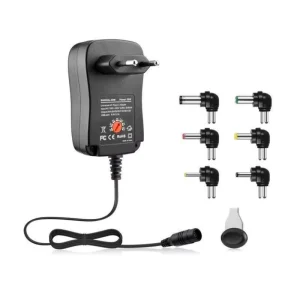 Universal 30W AC/DC Adapter with 6 Adapter Plugs 3-12V Adjustable Voltage for Laptop & Household Electronics 90W Output Power