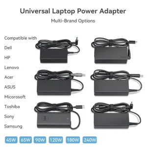 Universal 45W 65W 90W 140W Notebook Laptop Power Supply USBC Type C Charger DC AC Adapter for Dell HP Acer ASUS Lenovo