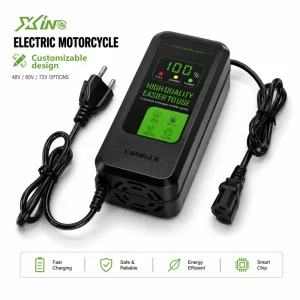 Universal 54.6V Lithium Battery Charger for 48V Electric Scooter with LED Charging Status and Smart Protection