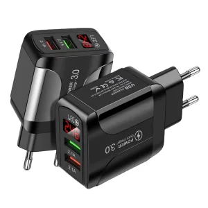 Universal 5V 2.4A Dual-Port USB Travel Adapter for Phones and Tablets US UK EU Wall Charger
