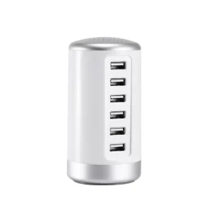 Universal 65W PD USB Wall Charger, 6-Port Desktop Power Adapter, Type-C USB Ports, QC3.0, Overcharge Protection