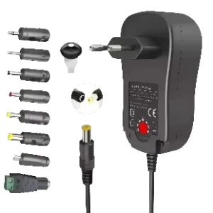 Universal AC/DC Power Adapter 3-12V 15W Adjustable DC Power Supply 0.6A Max 6 Tips 1.5m Cable CE RoHS