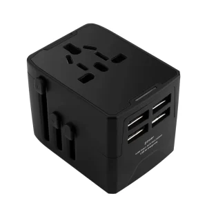 Universal All-in-One Travel Adapter and International Wall Charger with USB Type-C for USA/EU/UK/AUS