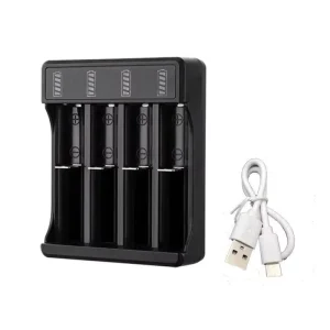 Universal Battery Charger With LED Indicator Cable 3.7V Smart Quick Rechargeable Lithium Battery Charger for 18650 16650 14500