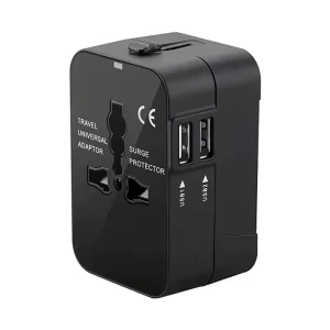 Universal Conversion Travel Plug USB Sockets EU US AC Power Adapter Converter with Child Protection Safety Cover Locking