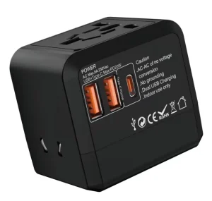 Universal Desktop Power Adapter with USB Output ABS for US UK AU EU Travel-friendly