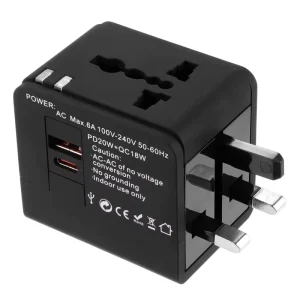 Universal PD 3.0 20W Multi Function Power Adapter USB Type C Ports for Camera Earphone International Travel Wall Charger