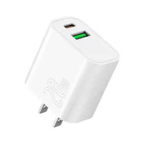 Universal QC3.0 Fast Charger Type C & USB Dual Port 20W Phone Charger Adapter for Mobile Phone