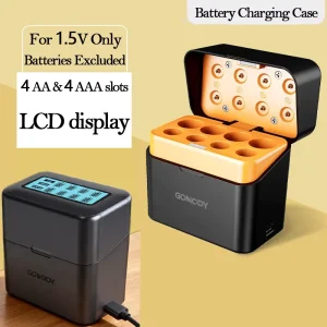 Universal Rechargeable Battery Charger Case AA AAA 1.2V 1.5V with Smart LCD Screen for Li ion Battery Ni MH Battery Charger