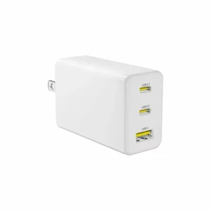 Universal Travel Adapter 65W USB C Fast Charging 2 USB C 1 USB A Wall Charger 12V 20W for Laptop Smartphone Tablet IWatch Camera