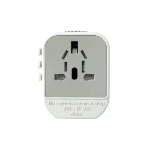 Universal Travel Adapter USA UK EU Portable AC Power Converter with 2 USB Ports 5V 2.4A CE FCC RoHS Certified