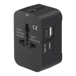 Universal Travel Adapter with USB C All in One Worldwide Wall Charger with AC Power Plug Adapter for USA EU UK AUS