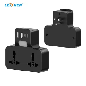 Universal Travel Power Plug Adapter Set, 12W 2.4A, 2 Outlets, 2 USB-A and 2 USB-C Ports