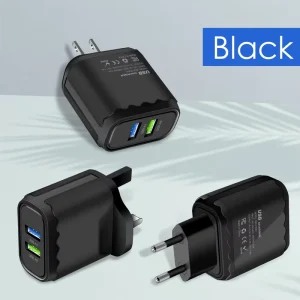 Universal USB Charger 5V 2.4A 2-Port USB Wall Charger US Plug for Home and Travel