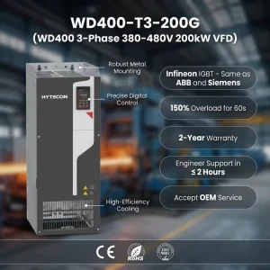 VFD 200kW 380V Smart Grid-Linked WD400-T3-200G 270HP AC Drive Vector Control