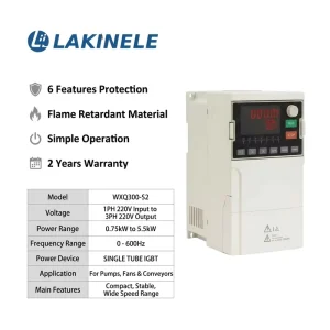 VFD 3KW 4HP 220V-440V AC Motor Speed Control Inverter for Single/Three Phase Water Pump & Compressor