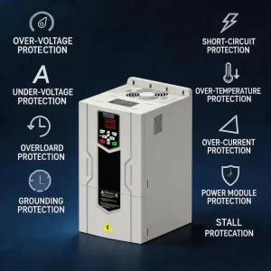 VFD Single Phase 220V 3-Phase 380V 0.75kW-22kW Vector Control Inverter for Pump Motor Speed Control