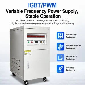 Variable Frequency Power Supply Programmable Voltage and Frequency Regulated AC Adjustable Voltage Regulator Transformer