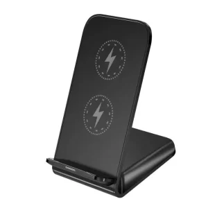 Vertical Wireless Charger 15W 20W Fast Charging Dual Coil Horizontal Desktop Mobile Phone Stand Type-C Port
