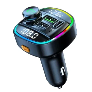 Voltage Detection Dual Display Car Charger Audio Mp3 Player USB 22.5W Car Chargers Fast Charging Multifunctional FM Transmitter
