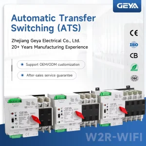 W2R WIFI 50/60Hz Din Rail Modular Changeover Switches 110V/230V/400V 2P/3P/4P Tuya Smart Wifi Automatic Transfer Switch ATS