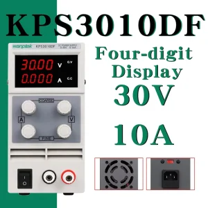 WANPTEK 30V 10A Bench DC Adjustable Power Supply Repair Lab Schools Test Measure Electroplate Charge KPS3010DF