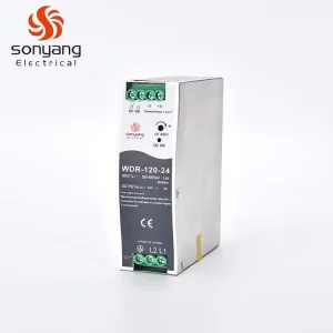 WDR-120 DIN Rail 380VAC to 24VDC 5A Industrial SMPS Switching Power Supply 88% Efficiency