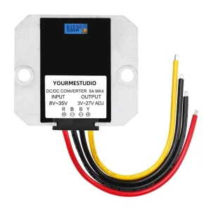 Waterproof 5A Adjustable Power Supply Module DC-DC Converter 8-35V 3-27V 5V 12V 24V Step Voltage Regulator Buck Converter