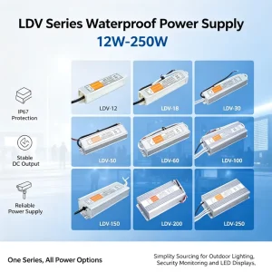 Waterproof IP67 12V/24V 12W-250W 10A Industrial Use LED Driver AC to DC SMPS Power Supply