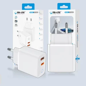 White Type C 30W PD Fast Charger for Mobile Phone & Laptop with Electric Fireproof OTP Protection