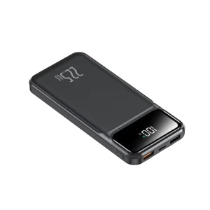 Wired Power Bank 10000mAh 22.5W Fast Charging 2 Built-in Cables Digital Display Portable Battery Pack PD USB-C Output