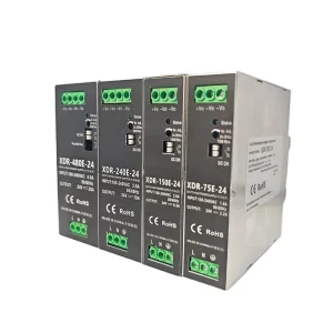 XDR 240W AC DC Ultra Slim DIN Rail Power Supply 100 240VAC Input 12V 24V 36V 48V 95% Efficiency For Industrial Automation